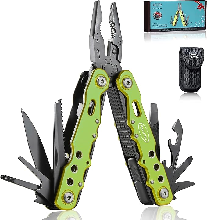 14 in 1 Multitool - Knife, Pliers, Screwdrivers, Saw, Bottle Opener - Perfect for Camping, Survival, Hiking, Repairs
