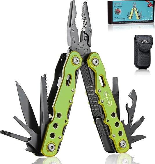 14 in 1 Multitool - Knife, Pliers, Screwdrivers, Saw, Bottle Opener - Perfect for Camping, Survival, Hiking, Repairs