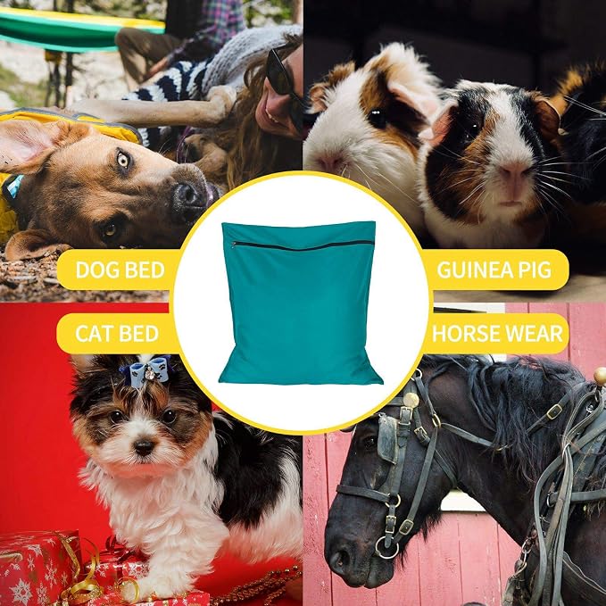 1 Pack Pet Laundry Bag, Stops Pet Hair Blocking The Washing Machine, Big Size Pet Washing Bag Ideal for Dog Cat Horse Guinea,Hair Remover Safely, 25.8 x 27.8 Inch / 65 x 70 cm, Lake Blue