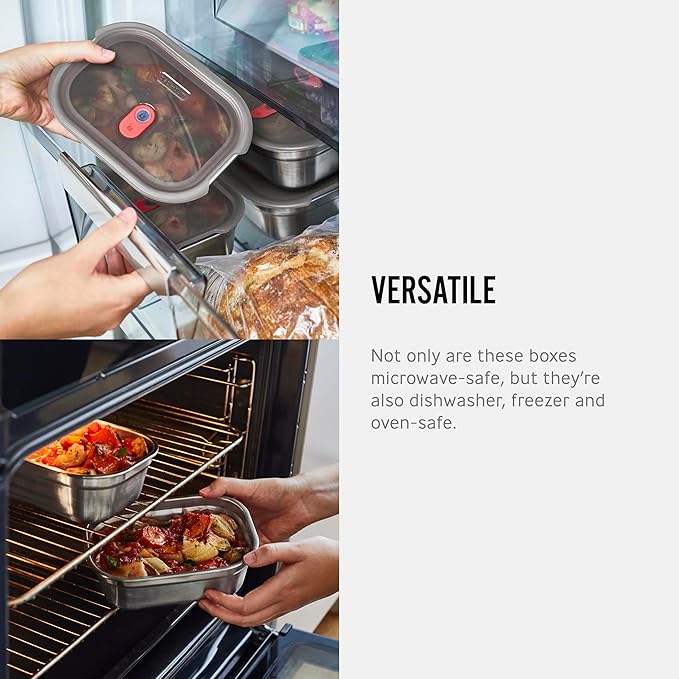 BLACK + BLUM Microwavable Stainless Steel Lunch Box | Multi-Function, Vacuum Sealed Container for Healthy Food | Portable and Stackable Food Storage for Office and Outdoor | 40 oz / 1200 ml | Leak Proof & Airtight, Durable & Reusable, Stackable Food St...