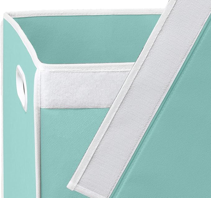 Simple Houseware Foldable Laundry Hamper Basket with Lid, Turquoise