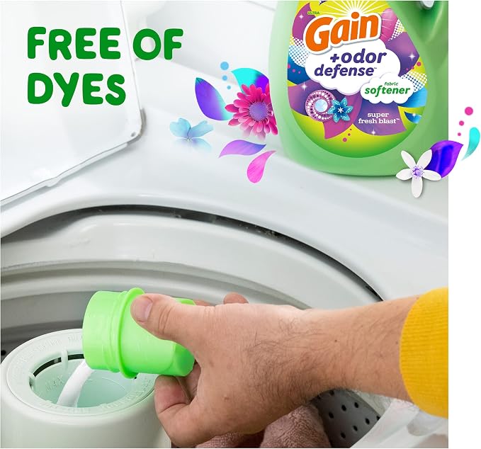 Gain Liquid Fabric Softener, Super Fresh Blast | 140 oz | 190 Loads | HE Compatible | Pack of 2