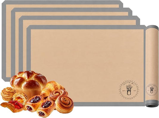 Silicone Baking Mats, Half Size Baking Sheet Liners, Pack Of 4, Oven Safe, (11.5 X 16.5), Non-Stick, Silicone Baking Sheet Liner, Perfect For Baking Macarons Cookies And Cakes