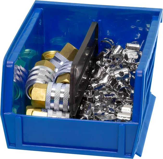 Akro-Mils 30210 AkroBins Plastic Storage Bins, Space-Saving Stackable Bins for Garage, Pantry, Craft Organization, 5" x 4" x 3", Blue,(Pack of 24)