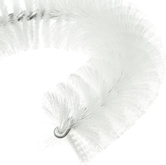 SPARTA Plastic Hook Dusting Brush, Clean-In-Place, Galvanized Wire with Threaded Hole for Dusting Surface of Curved Drains and Pipes, 11.5 Inch Length, White