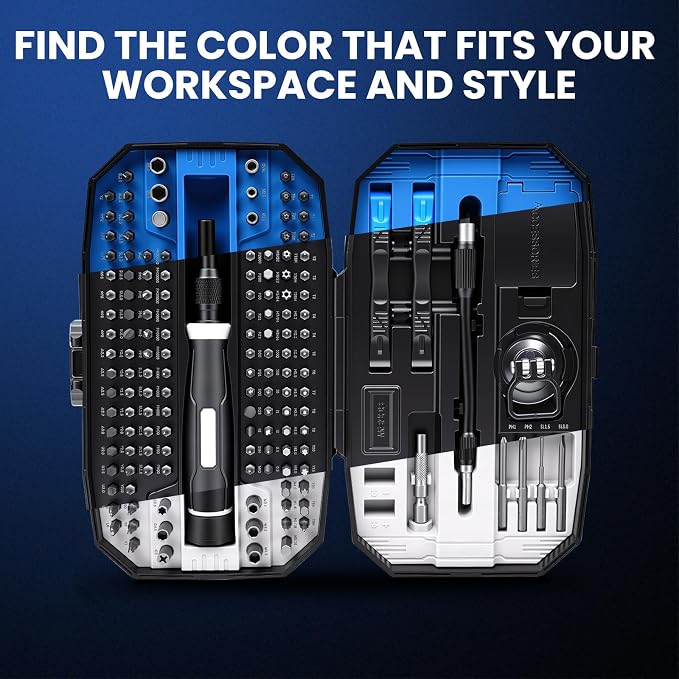 152-in-1 Precision Screwdriver Set, Electronics Repair Kit with Magnetic CR-V Bits, Phone Laptop Repair Tool Kit for iPhone, MacBook, PC, Game Console, Tablet, Cameras, Drones