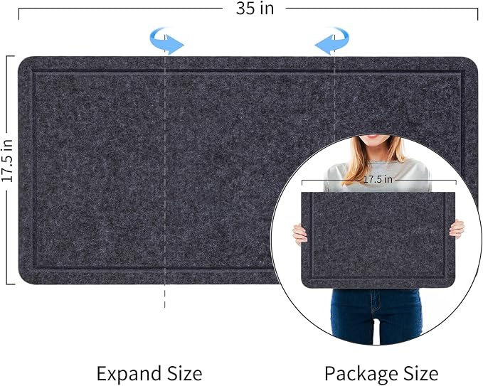 Felt Bulletin Board 35x18 inches, Decorative Pin Board for Home & Office | Cork Board Alternative for Wall with Push Pins, Display Mood Board for Photos, Notes & Reminders