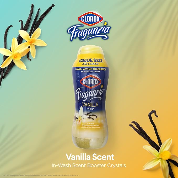 Clorox Fraganzia In-Wash Scent Booster Crystals, Vanilla, 70 Oz Bottle