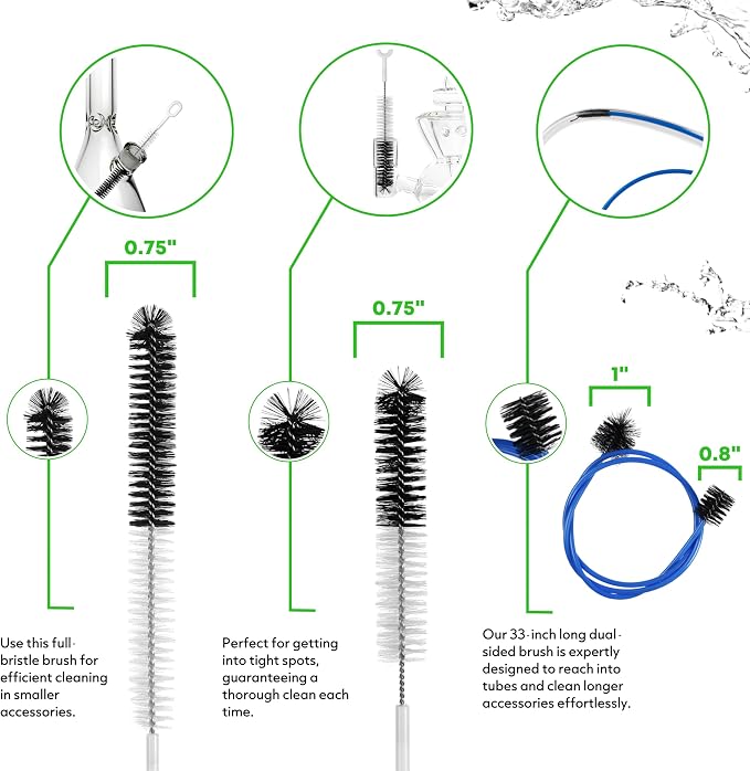 P.Perfect | XL Brush Pack | Large Heavy Duty Pipe Tube Cleaning Brush Kit, 6pcs