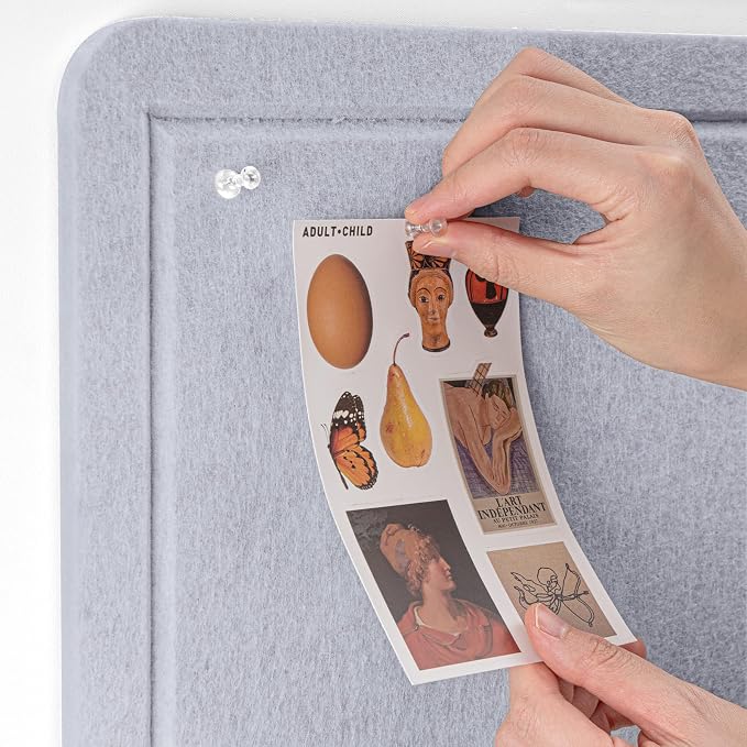Felt Bulletin Board 24x18 inches, Decorative Pin Board for Home & Office | Cork Board Alternative for Wall with Push Pins, Display Mood Board for Photos, Notes & Reminders