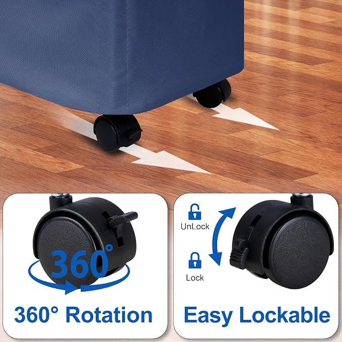 Slim Laundry Hamper with Wheels,20 Gal (75L) Rolling Laundry Basket with lid and wheels Clothes Hamper Foldable Tall Dirty Clothes Basket Sturdy Collapsible Clothes Hamper for Dorm,Laundry Room