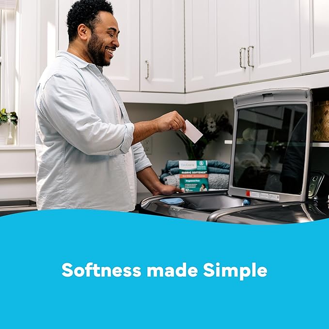 Tru Earth Fabric Softener Sheets for Washing Machine | Alternative to Fabric Softener Liquid and Pods | 80 Sheets | Fresh Linen