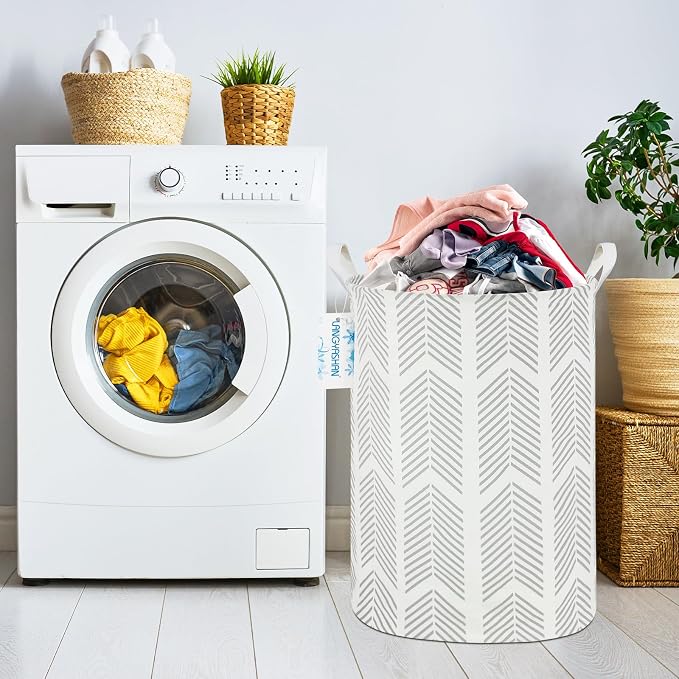 Round Laundry Basket Collapsible Storage Hamper Organizer Arrowhead | Waterproof Canvas Foldable Baskets with sturdy Handles Multi-scene Organizer for Home Play Bedroom Gift Bin