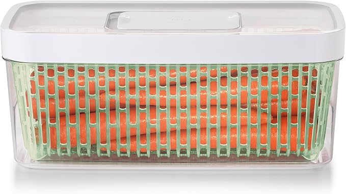 OXO Good Grips Little Salad & Herb Spinner Small and OXO Good Grips GreenSaver Produce Keeper - Large,White