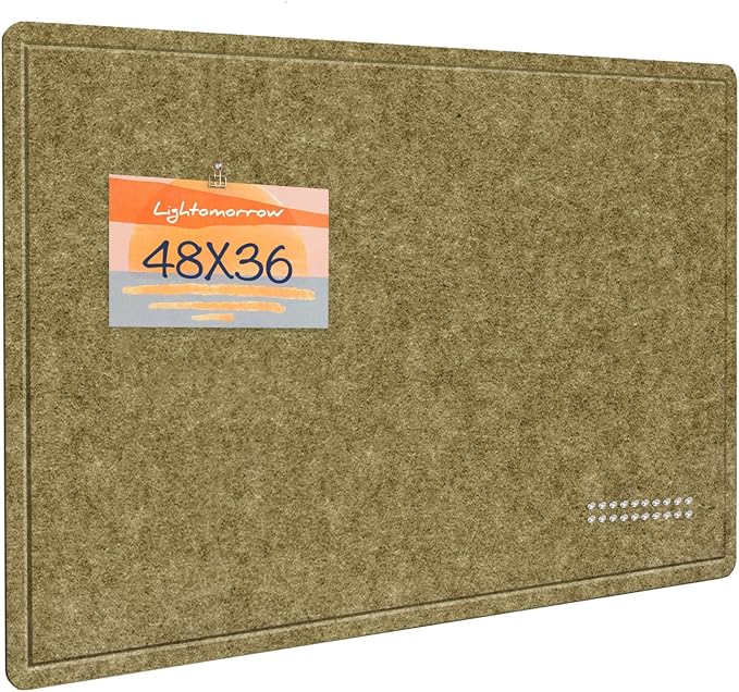 Felt Bulletin Board 48x36 inches, Decorative Pin Board for Home & Office | Cork Board Alternative for Wall with Push Pins, Display Mood Board for Photos, Notes & Reminders