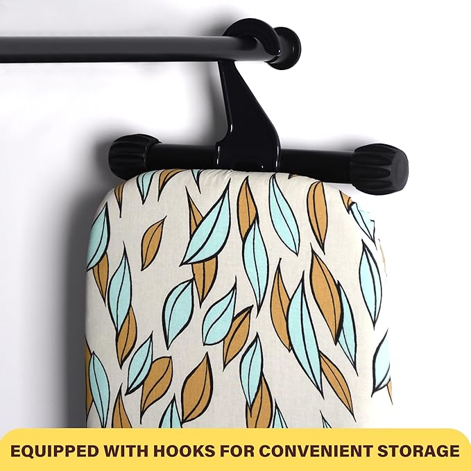 veiox Ironing Board with Heat Resistant Cover,Foldable Full Size Iron Board,Heavy Sturdy Legs,Height Adjustable,Wall Mount & Closet Hanger (13x43)