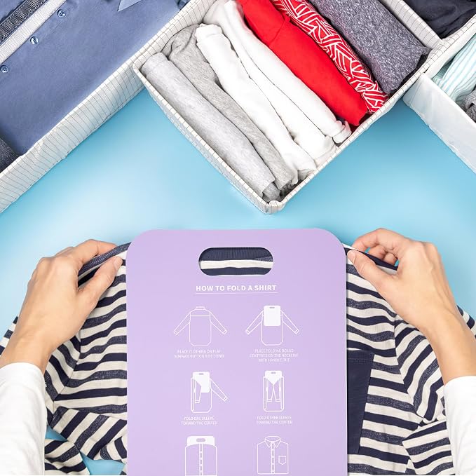 Angoily 2-Pack T Shirt Folding Board Clothes Folder Laundry Organizer for T-Shirt Home Closet Storage 12X9.96 Inch