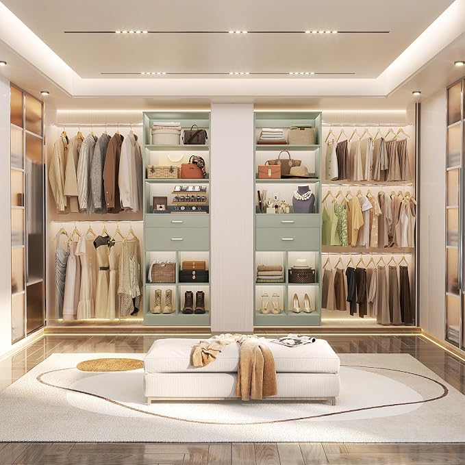 Besiost Closet System, Built in,Not Free Standing, Enclosed Storage Volume: 2.58 ft³, Crab Green