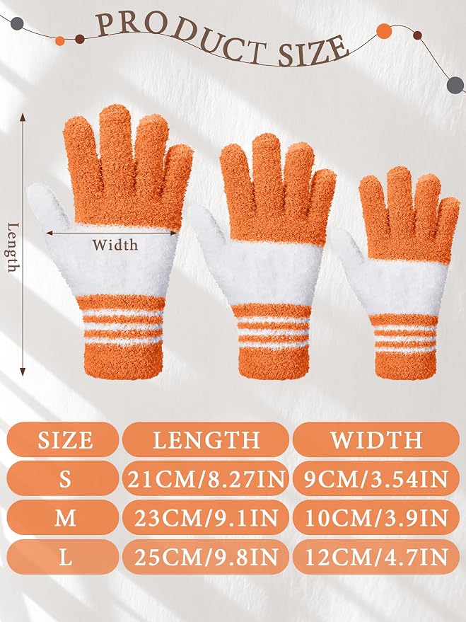 Patelai 3 Pairs Microfiber Plant Dusting Gloves Leaf Cleaning Gloves for Indoor Plants, Blinds, Furniture, House (Gray,Orange,Brown,Large)