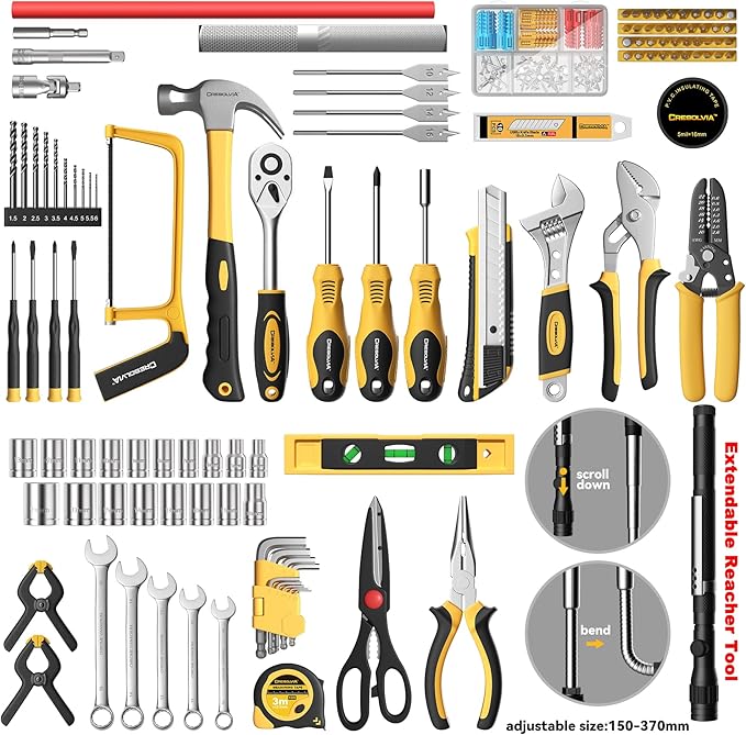 339 Piece Tool Set,Tool Kit for Home and Car,General Household Hand Tool Box for Men,Basic Tool Set for Mechanics and Auto Repair for Homeowner, DIY, Handyman