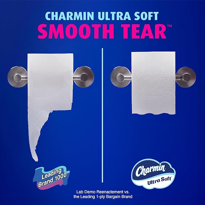 Charmin Ultra Soft Toilet Paper, 9 Mega XL Rolls = 54 Regular Rolls, 2-ply Bath Tissue
