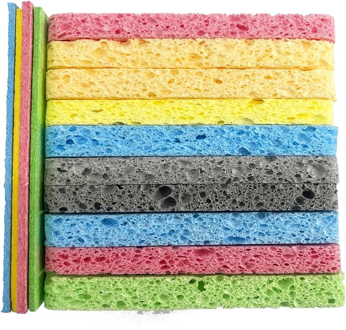 12PCS Cleaning Sponge,Kitchen DishSponge,Cleaning Scrub Sponge | Cleaning Sponge,2.5X4.0 inches,Kitchen DishSponge,Cleaning Scrub Sponge,Non-Scratch Kitchen Cellulose Dishwashing