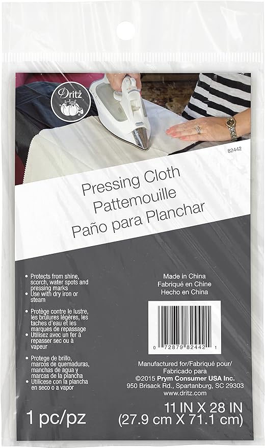 Dritz Clothing Care 82442 Pressing Cloth, 11-Inch x 28- Inch , White