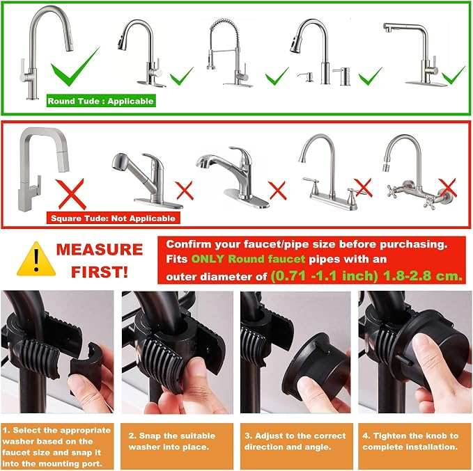 Sink Organizer Rack for Kitchen and Bathroom, 2025 New Stainless Steel Detachable Hanging Faucet Drain Rack with Drip Tray Faucet Sponge Holder for Bathroom (Black, Right)