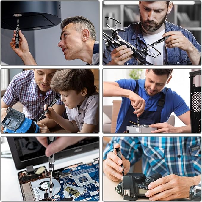 80 IN 1 Professional Computer Repair Tool Kit, Precision Screwdriver Set with 56 Bits, Magnetic Screwdriver Set for Laptop, PC, MacBook, Tablet, iPhone, PS4, Electronics, Gamer Tech Gifts for Men | Magnetic Screwdriver Set for Laptop, PC, MacBook, Tabl...