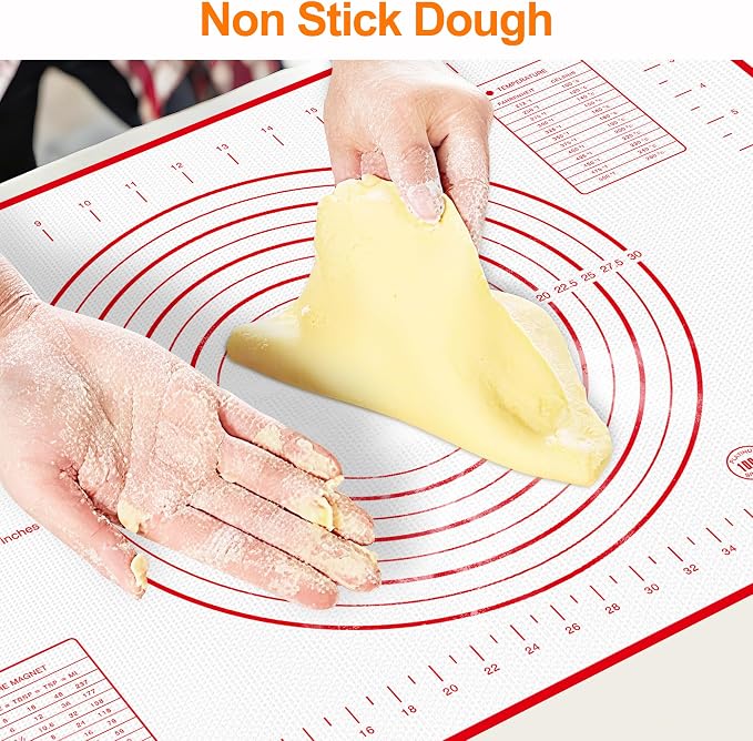HOOMIL Silicone Baking Mat, 24"x16" | Food-Grade, BPA-free, Non-Stick,Non-Slip, Precision Measurements, Large, Easy to store