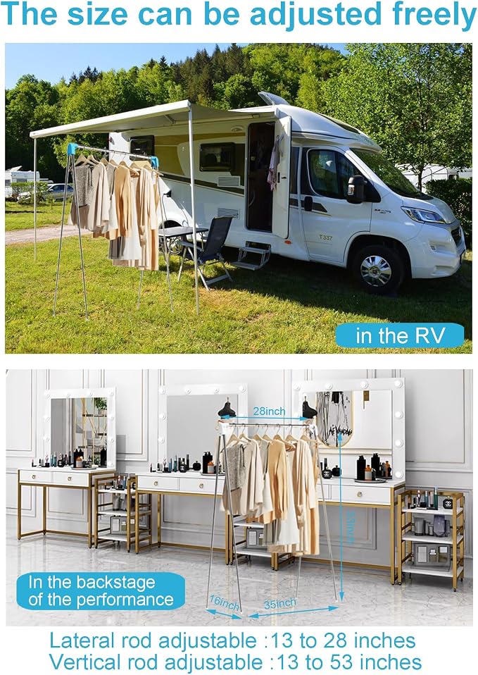 Ligtchser Portable Travel Garment Rack,Collapsible Mini Clothing Rack | Portable, Easy to Store,with Small Space Occupation,This Folding Clothing Rack is Suitable for Travel and Dance.