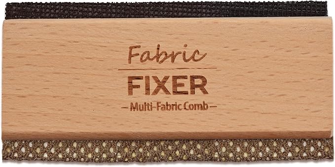 Multi-Fabric Sweater Comb with Natural Beech Wood Handle (Double Edge Design) Manual Fabric Defuzzer Wool Lint Shaver Comb Scraper for Clothing Pills, Furniture, Sheets and Fabrics