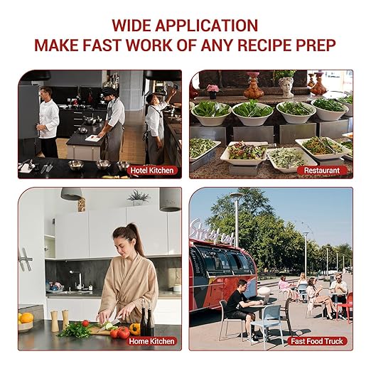 16 QT Commercial Food Processor, 1400W Stainless Steel Electric Food and Vegetable Processors, Easy Operation Chopper Meat Grinder Machine with Blade, Gloves, Brush, for Commercial Kitchen Restaurant