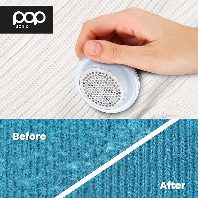 Fabric Shaver, Lint Remover Electric (Black Leopard) – Rechargeable, 6 Blade System, Fabric Lint Shaver w/LED Light -One-Touch Activation Pill Shaver for Clothes - Electric Lint Remover Fabric Shaver