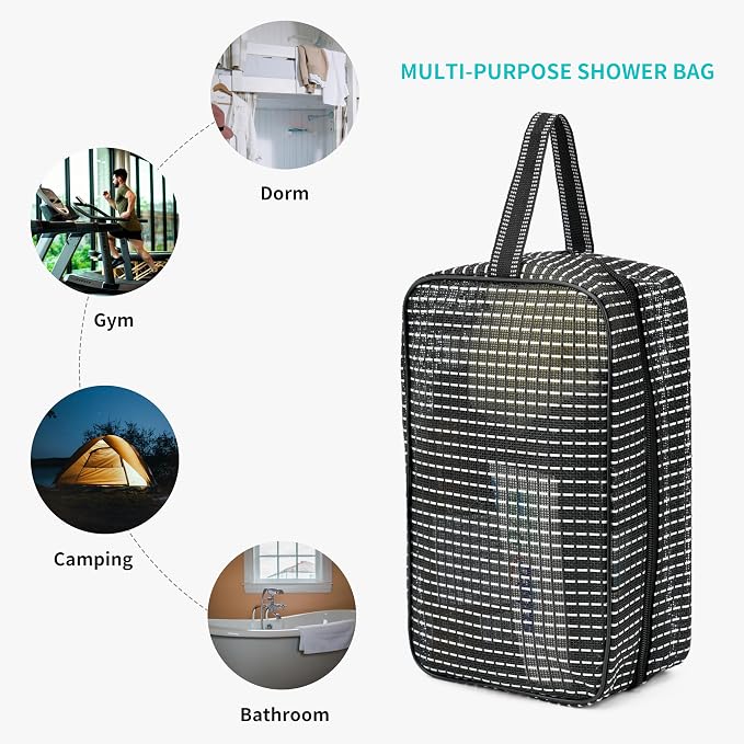 REDSINDA Mesh Shower Caddy Bag for Bathroom Gym Camping Portable Travel Mesh Toiletry Bag for Women Men