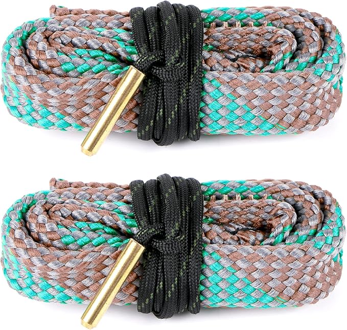2Pack/3Pack Bore Rope Brush Gun Cleaner Cleaning Snakes, Barrel Snake for 5.56mm/.223/.22/9mm/Cal .380/12 GA/. 30 Cal/.308/.44 Cal. Rifle Shotgun Gun Cleaning(Choose Your Cal)