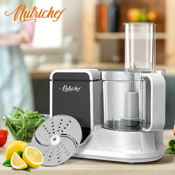 NutriChef Food Processor Slicing/Shredding Disc - Stainless Steel - Compatible with NCFP8 - Detachable & Removable - Dishwasher Safe - Easy to Install & Clean - Berry