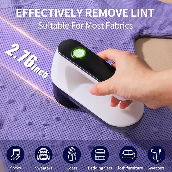 Fabric Shaver, Cordless Lint Remover, 6-Blade Sweater Defuzzer for Clothes | Lint Remover Rechargeable Sweater Defuzzer Sweater Shavers to Remove Pilling for Clothes, Couch, Furniture, Fuzz Remover