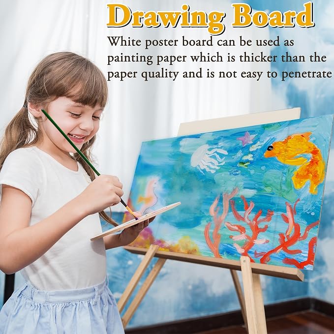 AKONEGE 4PCS White Trifold Poster Board 26"x16" for Display & Presentation | Small, Corrugated Cardboard, Display Board, Presentation Board, Ideal for School Project, Science Fair, Business Exhibition