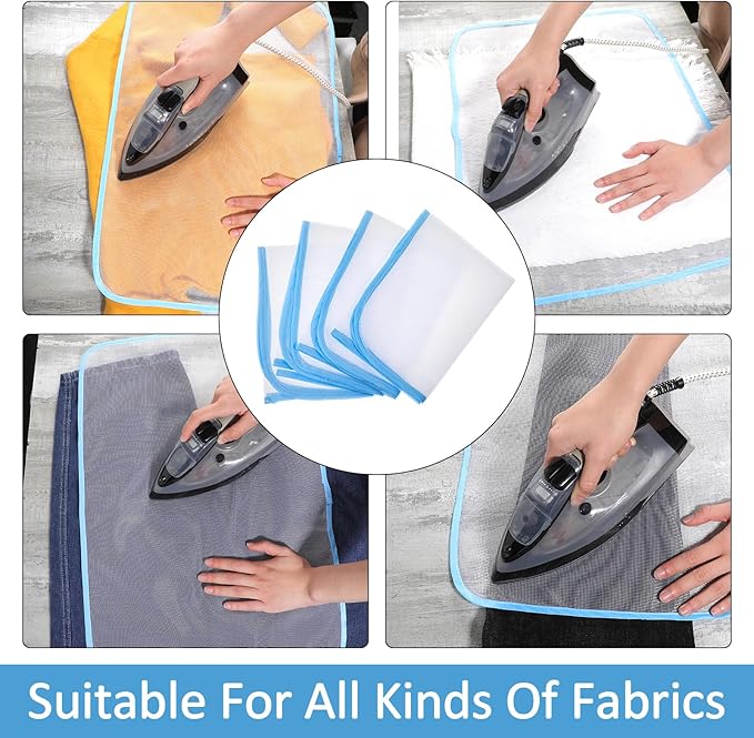 Protective Pressing Cloth for Ironing, 4 Pack Ironing Clothes to Protect Clothes, Protector Insulation Mat Scorch Saving Mesh Iron Board Cover Pad Press Scorch Iron Cloth