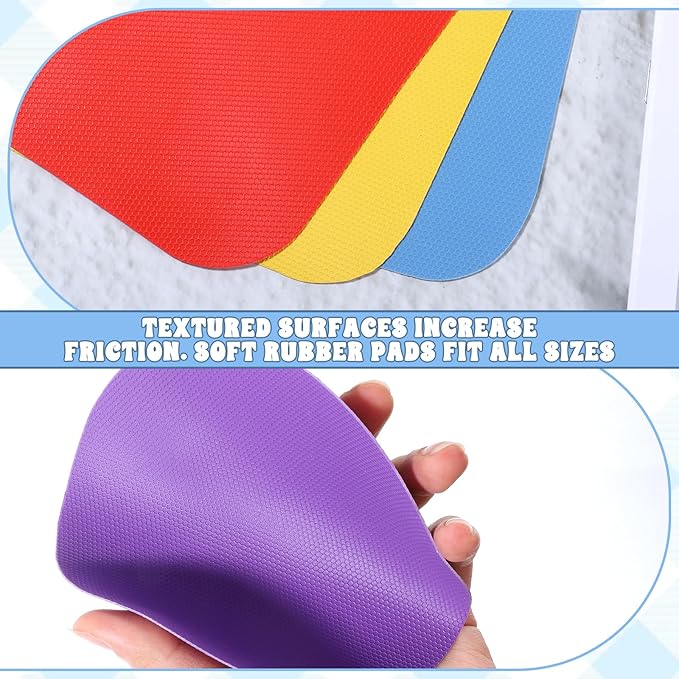 6 Pack Rubber Jar Opener Gripper Pads, Non-Slip Silicone Round and Square Bottle Opener Set, Multi-Purpose Lid Grippers for Seniors with Arthritis Weak Hands, 6 Colors Kitchen Gadget
