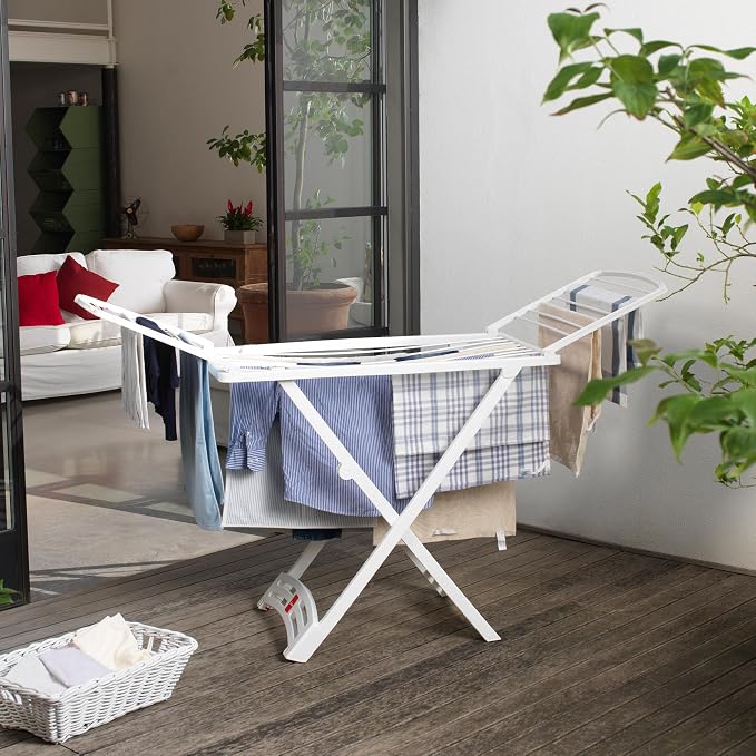 Vileda Clothes Airer, White, 55 x 18 x 126 cm