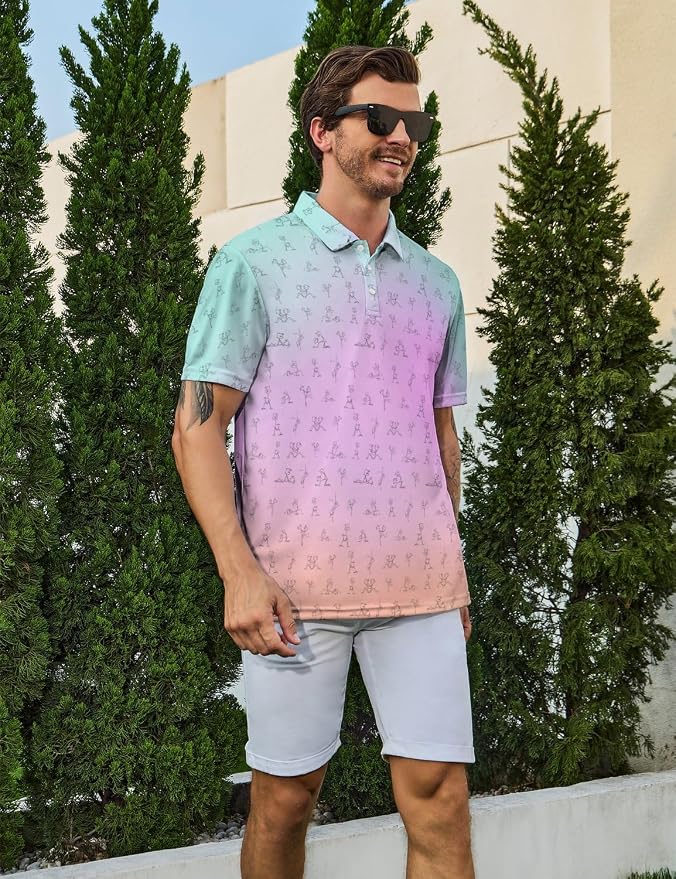 Polo Shirts for Men Moisture Wicking Mens Polo Shirts Patriotic Shirts for Men