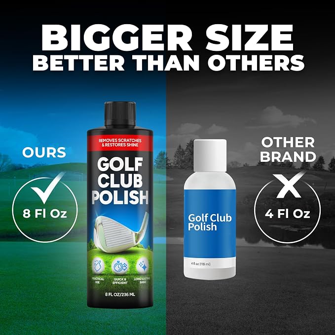 Golf Club Polish - Golf Club Head and Groove Cleaner, Rust Remover for Metal, Zinc, Aluminum, and Steel, Easy to Use Club Cleaner, Instant Rust, Scuff & Stain Remover - , Clean, Polish & Restore