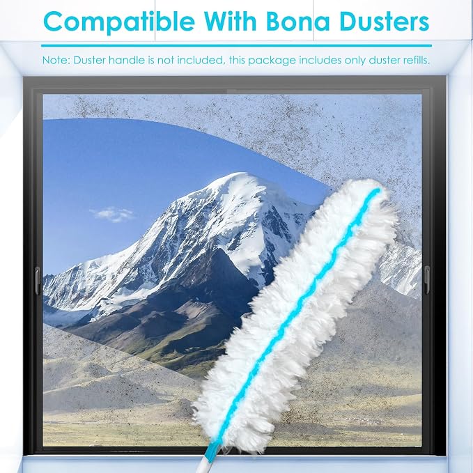 (20 Count) Duster Refills Compatible with Bona Extendable Dusting Kit and The Bona Compact Dusting Kit, Disposable Dust Removal Brush Heads for Electronics, Furniture, Car Interior