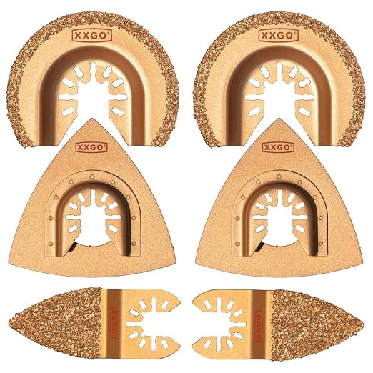 XXGO 6 Pcs Multi Tool Blades Carbide for Grit Grout Removal XG8510