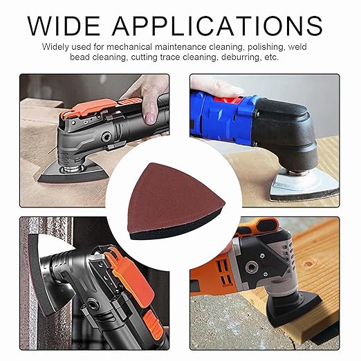 133 Pcs Oscillating Tool Sanding Pads Kit | 125 Sandpaper,2 Triangular Sanding Pads and 6 Triangular Scrubbing Pads for Wood Metal Plaster Surface Polishing Deburring