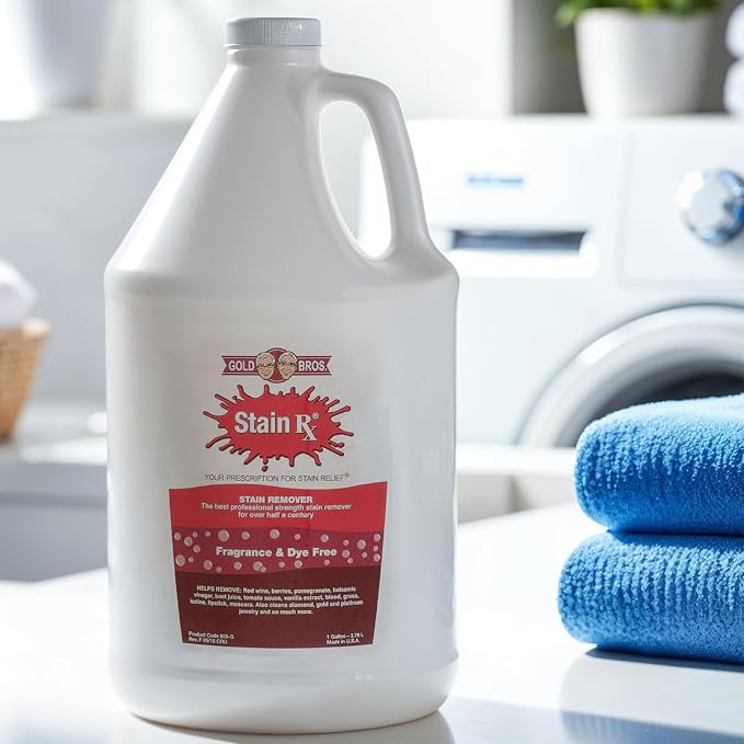 Stain Remover, Effectively Eliminates Stains, 1 Gallon | Wine, Berries & Blood Colorfast Fabrics, Carpets, Upholstery & Jewelry, Fragrance Bleach & Dye-Free, Peroxides & Phosphates