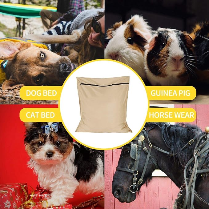 1 Pack Pet Laundry Bag,Stops Pet Hair Blocking The Washing Machine,Big Size Wash Bag Ideal for Dog Cat Horse,Hair Remover Safely,25.8’’ 27.8’’(65 X 70cm)(Beige)