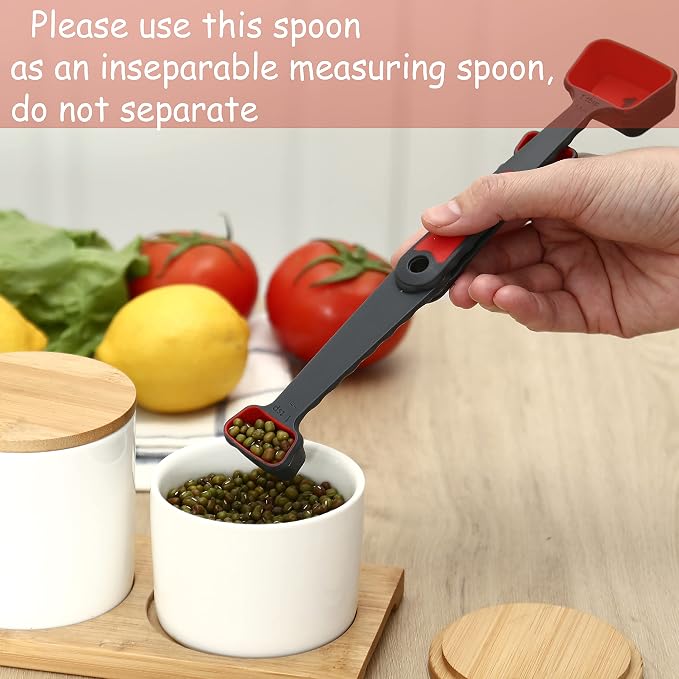 Collapsible Silicone Soft Measuring Cups and Measuring Spoons,8 pieces Portable Food Grade Silicone Measurement Cup for Liquid & Dry Measuring Baking &Utensils & Travel Measuring Cup，space saver